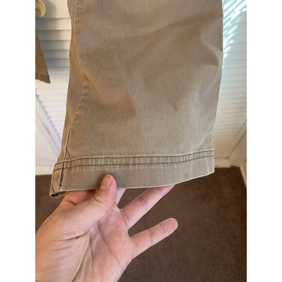 VTG Hollister Y2K Khaki Low Rise Semi Flared Cargo Pants 9R 32x31 Flap Pockets - Picture 11 of 13